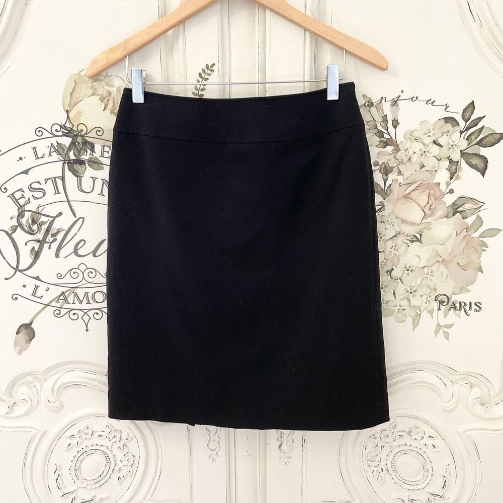 TAHARI Black Lined Pencil Skirt Side Zip Career Wear, Size 2P